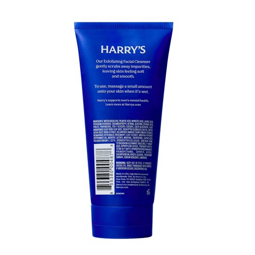 Harry's Exfoliating Face Wash for Men, Gentle Facial Skin Care Products with Volcanic Rock Exfoliant, 7.1 Fl. Oz, Home and Trial and Travel Bundle