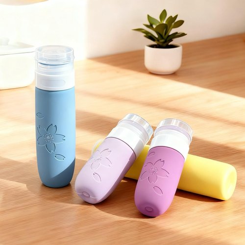 NAICHA Travel Cosmetic Case Toiletry Bag with Zipper Refillable Silicone Kit Toiletry Bottles、Squeeze Toiletry Bottles Leakproof Accessories for Toiletries Shampoo Lotion Body Wash (BPA Free)