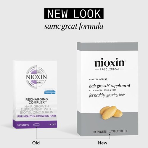 NIOXIN Density Defend Hair Growth Supplements - Biotin, Zinc & Iron for Thicker Hair | 30 Tablets