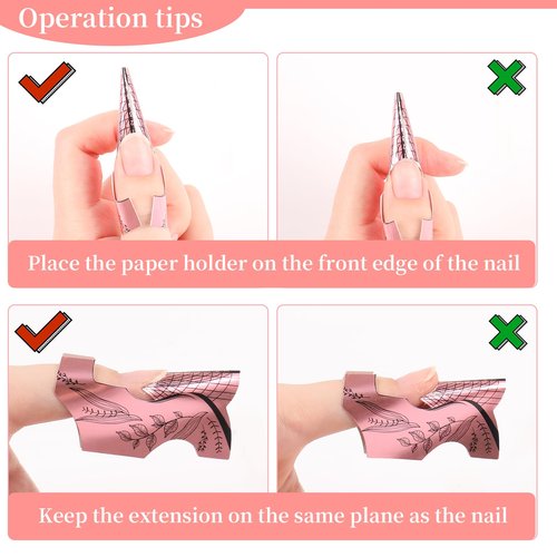 Nail Forms 300PCS, Acrylic Nail Forms for Nail Extension Tips, Long Forms for Acrylic Nails, Thick Professional Nail Art Tips Extension Forms Manicure Tool DIY Home Salon Supplies