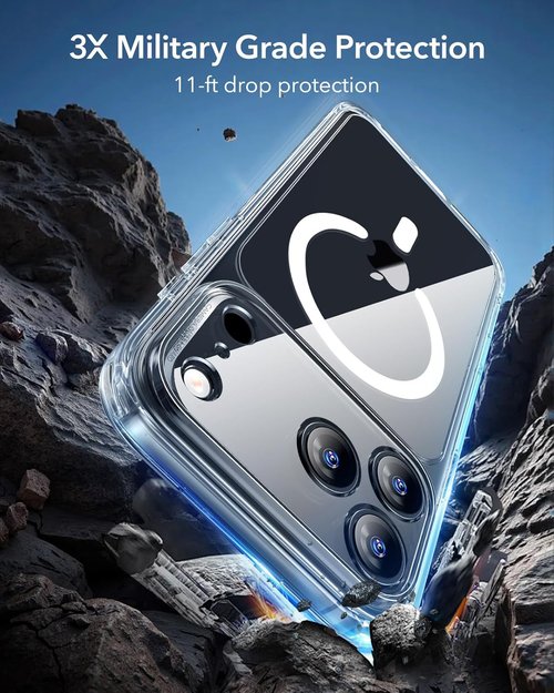 ESR iPhone 17 Pro Max Case - Shockproof Military-Grade Protection | MagSafe Compatible, Clear Design