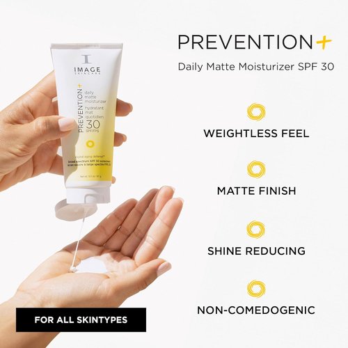 IMAGE Skincare Daily Matte Moisturizer SPF 30 - Zinc Oxide Mattifying Face Sunscreen, 3.2 oz