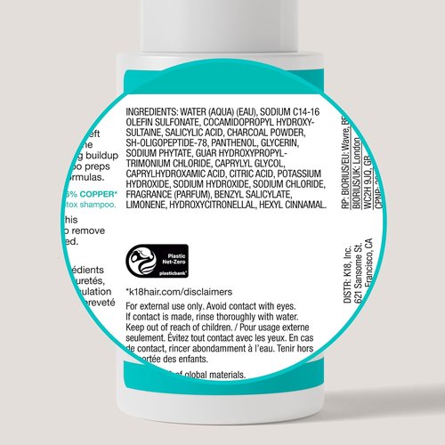 K18 PEPTIDE PREP™ Detox Clarifying Shampoo - Color-Safe, pH-Optimized Cleanse for Product Buildup Removal