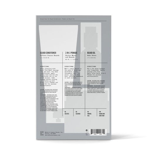 Bevel Mens Beard Grooming Kit - Includes Beard Conditioner, Hair Nourishing Pomade, and Beard Oil to Soften, Hydrate and Strengthen Beard and Reduce Skin Irritation and Redness