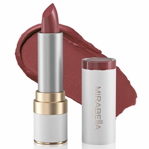 Mirabella Smudge Proof Lipstick - Long-Lasting Hydrating Color with Vegan Lanolin & Vitamin E | Rosy Matte Finish