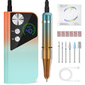 HOMEASY Nail Drill 40000RPM - Rechargeable Nail File with Bits, Professional E-Filer for Acrylic Nails, Gel Polishing, Manicure & Pedicure E File with Large HD LCD Screen - M96 Orange