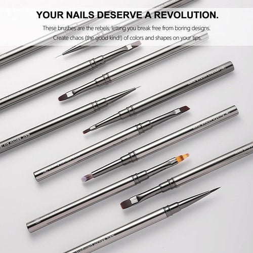 HYWWPFLAY 3Pcs Nail Art Brushes Set for Flower Petal Butterfly Drawing, 3D Gel Acrylic Nail Brush, Fine Liner Nails Design Tool, Professional Watercolor Painting Pen for Manicure DIY Salon