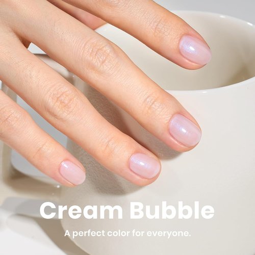 Beetles Nail Polish - Fast-Drying Jelly White Glitter Nail Concealer | 0.51 FL OZ for Strengthening Thin Nails