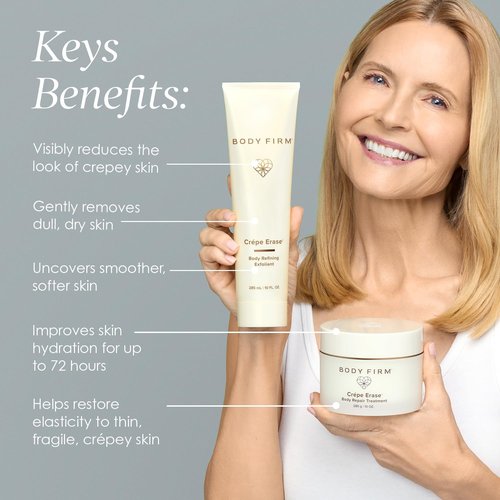Crepe Erase BODY FIRM 2-Step Anti-Aging Treatment - Firming Moisturizer & Exfoliating Pre-Treatment for Wrinkle Reduction