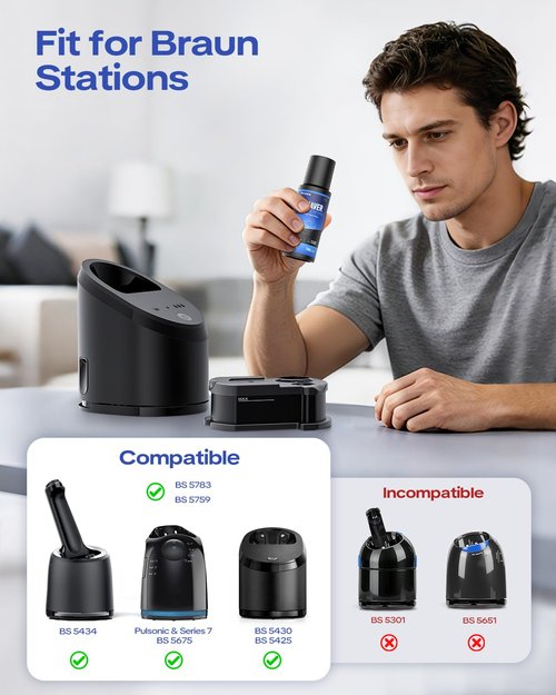 2026 New Reusable Cartridge with Refill 7 Month Supply Compatible with Braun Clean & Renew Refill Cartridge CCR, Shaver Cleaning & Care Kit with Gentle Hygienic Protection, Eco-Friendly