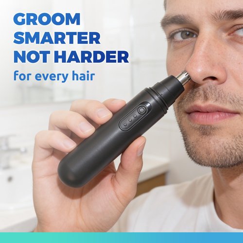 Ear and Nose Hair Trimmers for Men: Skinsafe Nasal Hair Cutter with 5 Months Long Lasting Battery Life - Portable Nose Trimmer Grooming Tool Easy of Use and Clean, Correct Size Nose Hair Remover