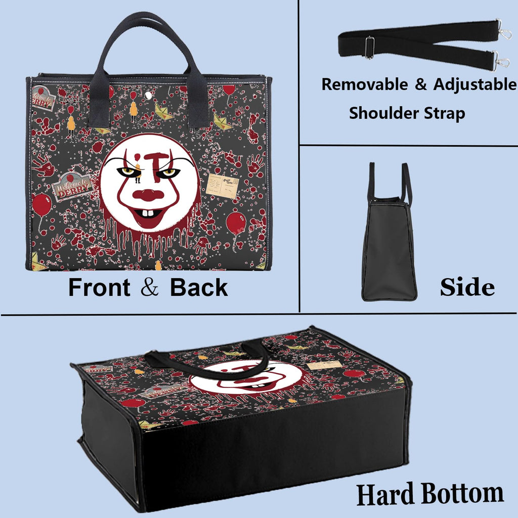 WZMPA Horror Clown Cosmetic Makeup Bag Clown Fans Gifts IT Horror Movie Inspired Makeup Zipper Pouch Bag Terror Merchandise (Horror Clown TB-BL)