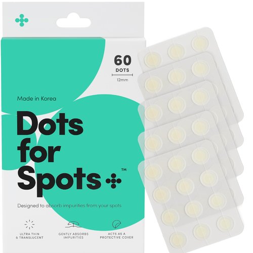 Dots for Spots Pimple Patches For Face - Stocking Stuffers For Teens - Fast Acting, Translucent Hydrocolloid Zit Patches that Unclog Pores Korean Skin Care - Vegan, Cruelty Free - (60 count)