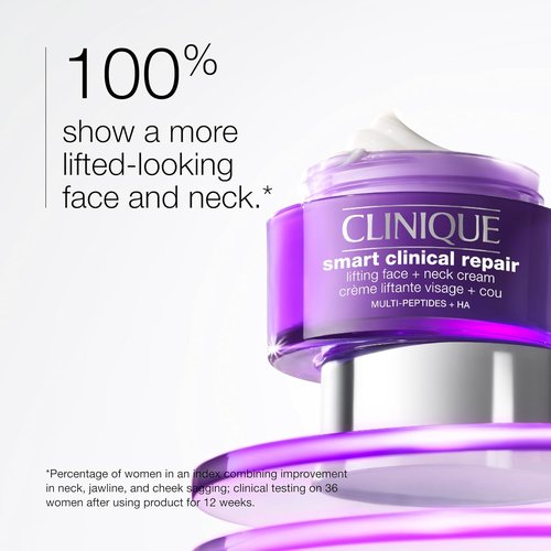Clinique Smart Clinical Repair Anti-Aging Face & Neck Cream - Peptides & Hyaluronic Acid for All Skin Types | Hydrating Formula