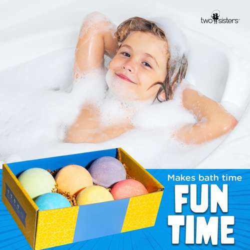 Poke Monster Bath Bombs for Kids with Surprise Inside (6 Pack) - Large Bubble Bath Bomb for Boys & Girls - Fruity Scent, Skin-Safe, USA Made, Children and Boys Valentines Gift by Two Sisters