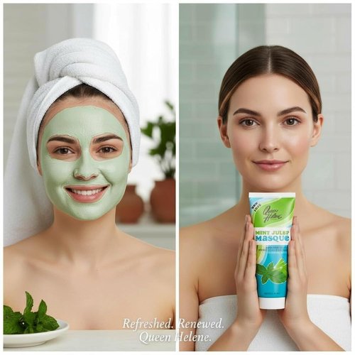 Queen Helene Mint Julep Masque 8 oz - Deep Cleansing Clay Face Mask for Oily Skin | Purifies Pores & Soothes with Mint