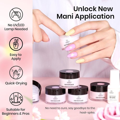Beetles Dip Powder Nail Kit - 36 Colors Quick-Drying Glitter & Pastel Dipping Powder Set | Perfect for DIY Manicure & Nail Art