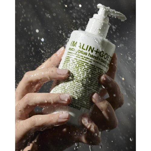 MALIN+GOETZ Eucalyptus Hand & Body Scrub - Resurfacing Cleanser with Lactic Acid & Niacinamide | Vegan, 8.5 Fl Oz