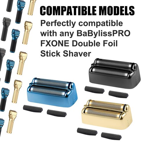 BaBylissPRO FXONE Shaver Replacement Foil & Cutter - Hypoallergenic Extra-Close Head (Gold, 2 Packs)