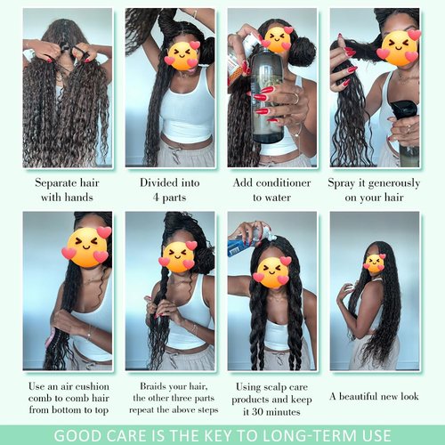 Human Braiding Hair for Boho Braids 150g 6 Bundles/Pack 16 Inch Deep Wave Bundles Human Hair Boho Braiding Hair Curly Boho Hair for Braiding Deep Wave Bulk Human Hair for Braiding Natural color