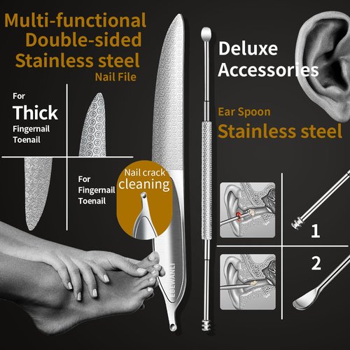 EBEWANLI Podiatrist Toenail Clippers for Seniors Thick Toenails, Toe Nail Clippers for Thick Nails for Seniors, Straight Toe Nail Clippers for Men, Ingrown Toenail Clippers and Angled Nail Clipper Set