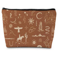 Supwhd Vintage Western Makeup Bag, Cowgirl Western Gifts for Women, Western Cosmetic Bag Small, Western Zipper Makeup Bag Cosmetic Bag for Purse