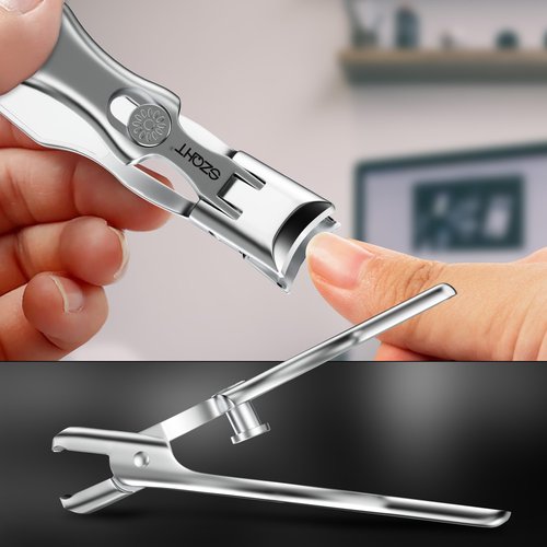 No Splash Design Nail Clippers for Thick Nails,Men,Seniors,Elder,Wide Jaw Opening Nail Cutter,SZQHT–Your Ultimate Grooming Solution for Thick Toenails Toenail Clippers and Stainless Steel Nail Files