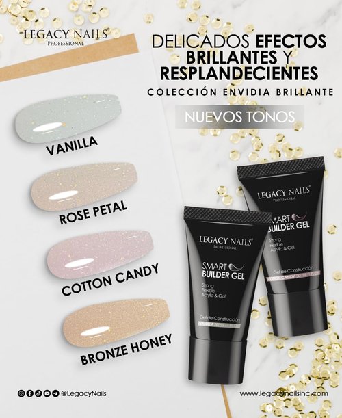LEGACY NAILS SMART BUILDER GEL 1oz - Odor-Less, Full-Color Coverage, Advanced Viscosity Formula, Perfect for Sculpting Nail Extensions (Coton Candy)