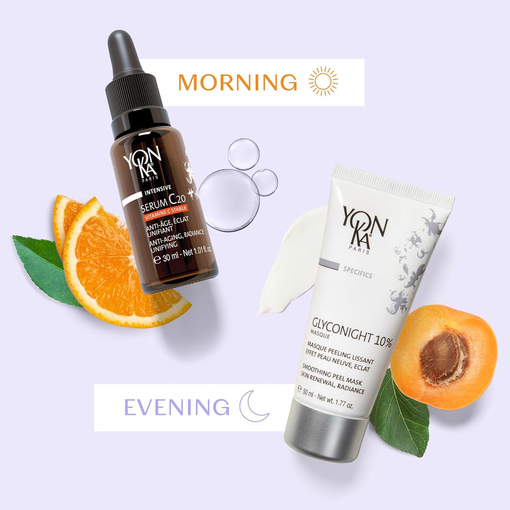 Yon-Ka Glyconight Peel Masque - 10% Glycolic Acid Anti-Aging Face Mask for Wrinkle & Pore Renewal