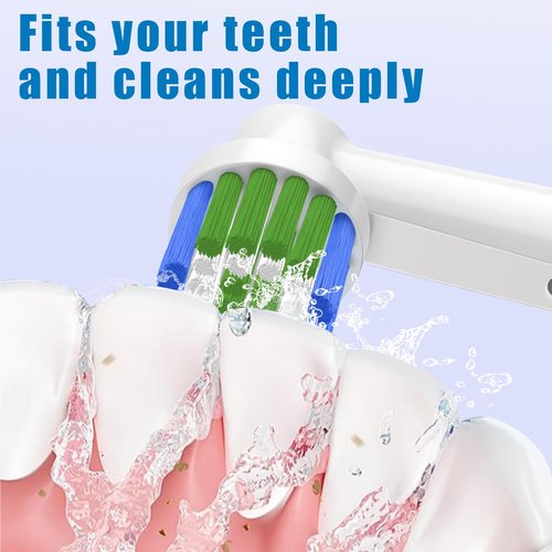 Replacement Toothbrush Heads Compatible with Oral B Braun Pro 500, 1000, Genius X, Smart 1500 Series, 8 Pack Professional Electric Toothbrush Heads, White+Black