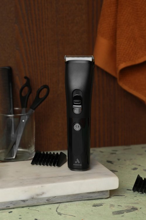 Andis 560547 Envision Cordless High-Speed Hair Clipper, 21-Piece Kit, Adjustable Blade, 1.5” LED Digital Display Screen, Black