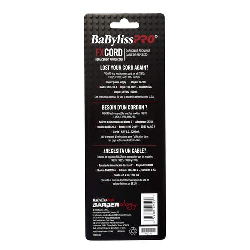 BaBylissPRO Replacement Power Cords - Durable, High-Quality Cords for Professional Styling Tools