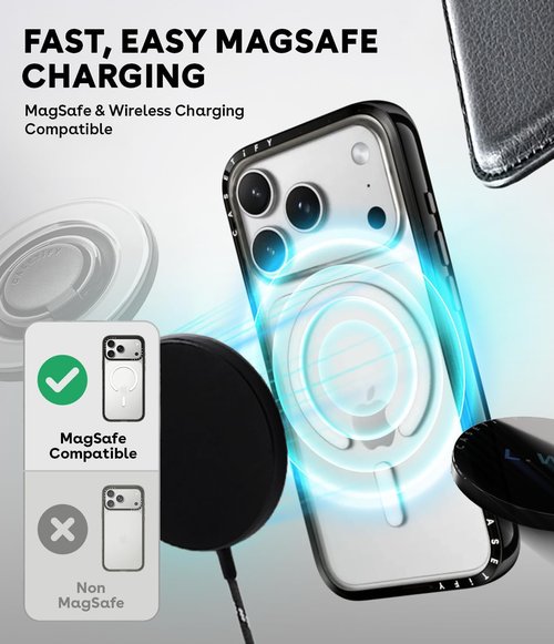 CASETiFY iPhone 17 Pro Max Case - Lightweight Slim Fit Compatible with MagSafe | Clear Black with Confetti Sprinkles