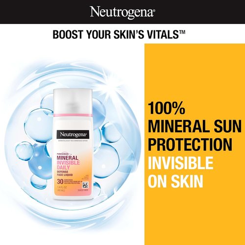Neutrogena Purescreen+ Mineral Sunscreen for Face - SPF 30, Water-Resistant & Fragrance-Free, 1.4 fl. oz