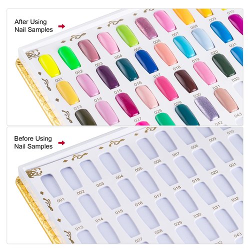 Acycoin2A Professional 216 Nail Colors Chart (Gold)