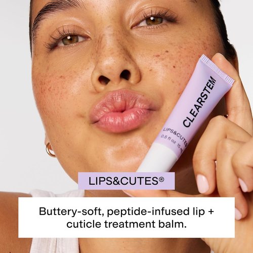 CLEARSTEM LIPS&CUTES Lip Balm & Cuticle Care - Hydrating Multi-Tasking Balm with Peptides & Vitamin E