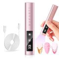 Makartt UV Nail Lamp, Handheld Flash Cure Lamp with Painless Mode Rechargeable Portable Nail Light 800mAh with LCD Display & 3 Timers for Home & Salon(Rose Gold)