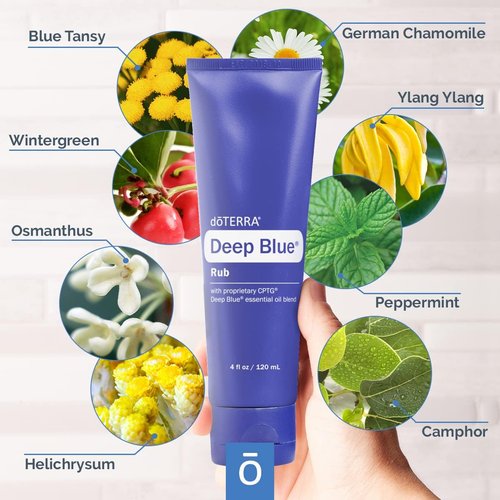 doTERRA Deep Blue Rub - Soothing Muscle Relief Cream | 4 oz Tube for Pain Relief