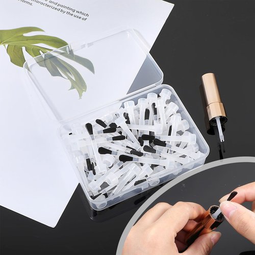 66pcs Nail Polish Brush Replacement Disposable Nail Polish Brushes With Handle Plastic Nail Art Brush Set Soft Bristles Nail Brushes Dip Liquid Replacement Brushes Nail Design Accessories