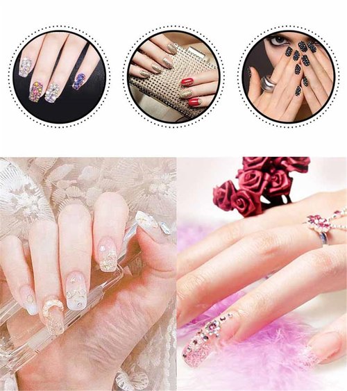 1440 Pcs SS20 5mm Flatback Rhinestones for Nails Art Crafts Glitter Round Shine Gems AB Crystals DIY Clothes Shoes （Black-Bottom Purple Red AB）
