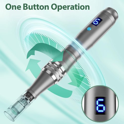 DermaStamp System 0.25mm, Microneedling Stamp Pen, Derma Stamp Pen, Derma Roller Alternative, Microneedle Micro Needle Skin Care for Men Women