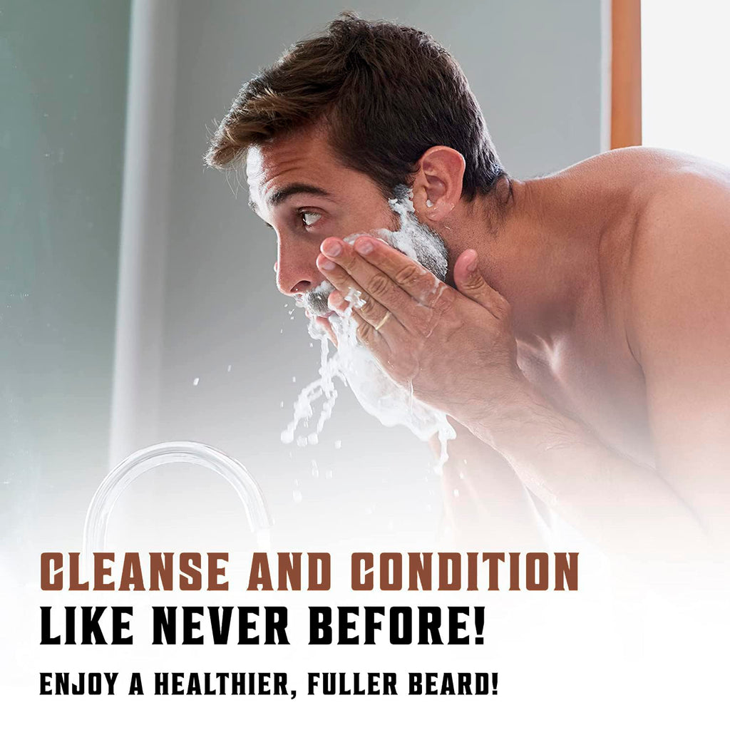 Viking Revolution Beard Wash and Beard Conditioner for Men with Argan Oil and Jojoba Oil - Beard Softener and Strengthener Beard Care Beard Shampoo and Conditioner with Beard Oil (17oz, Majestic Oud)