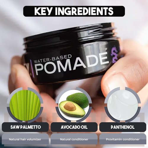 Billy Jealousy Lunatic Fringe Pomade - Strong Hold, High Shine, Vegan Hair Product for Medium to Long Hair, 3 oz