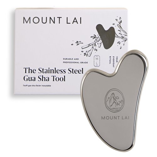 Mount Lai Stainless Steel Gua Sha Facial Tool – The Element of Refinement – Professional Grade Steel Face Sculpting Tool for Lymphatic Drainage, Puffiness Reduction & Refined Results