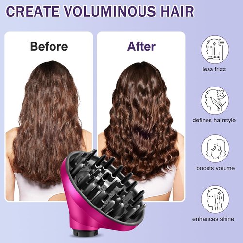 Dyson Upgraded Large Diffuser Attachment - Converts Airwrap Styler to Hair Dryer, Heat Resistant Nylon, Rose