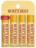 Burt's Bees Lip Balm - 100% Natural Moisturizing Care with Vitamin E & Peppermint Oil | 4 Pack Holiday Gift