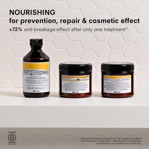 Davines Naturaltech Nourishing Shampoo & Conditioner - Gentle Cleansing for Dehydrated Hair, Adds Softness & Hydration