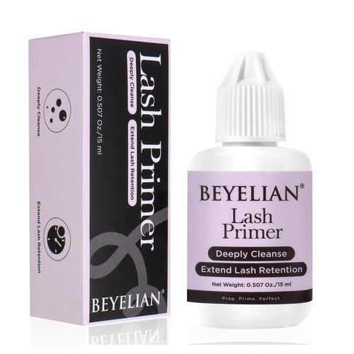 BEYELIAN Lash Primer for Eyelash Extensions 15ml Lash Extension Primer Pre-Treatment Protein Clean Natural Lashes Easy to Removes Proteins and Oils Increase Glue Bonding Professional Use Only