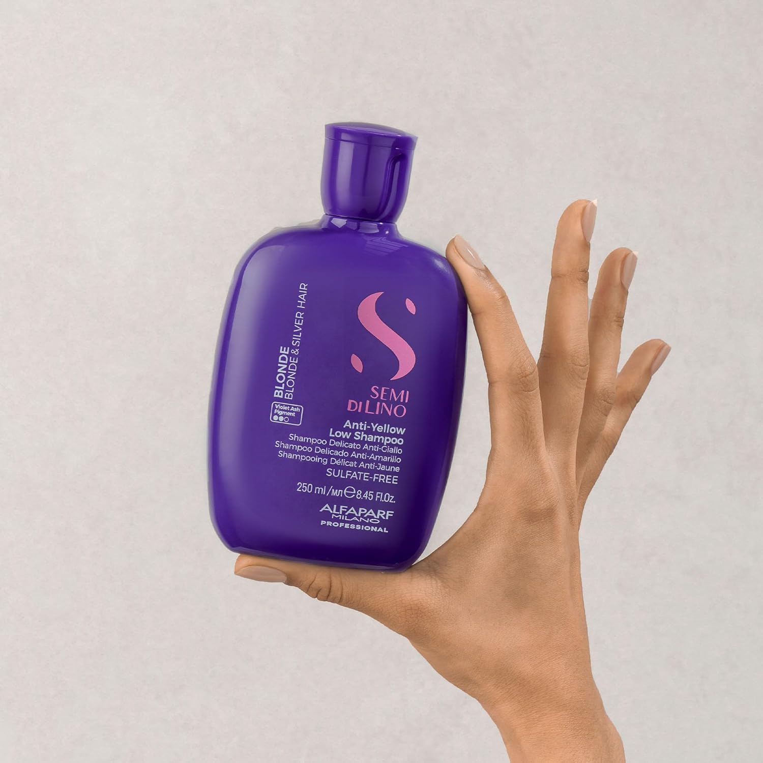 ALFAPARF MILANO Purple Shampoo - Neutralizes Brassy Tones for Blonde & Silver Hair - Hydrating & Strengthening Formula