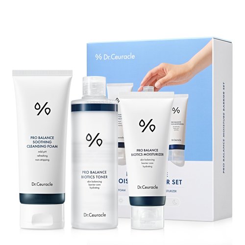 Dr.Ceuracle Pro Balance Moisture Barrier Set - Moisturizing pH Balanced Korean Skincare Gift Set included Cleansing Foam, Toner, Cream